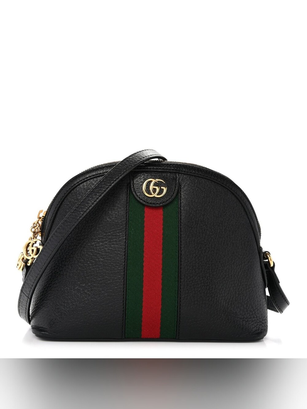 Gucci Black Leather Crossbody with Signature Web Stripe Sherry line